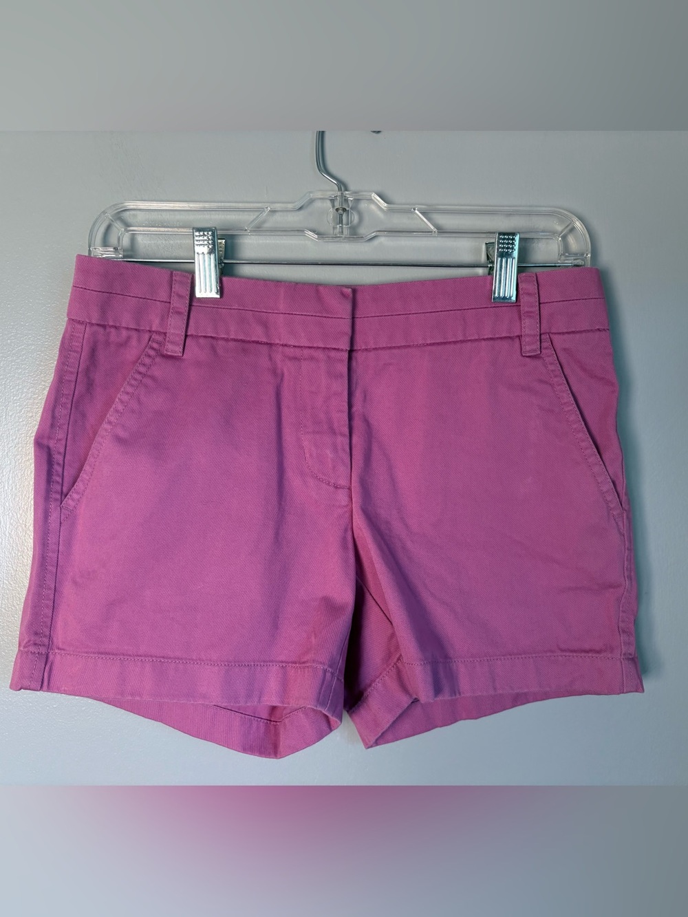 J.CREW Womens Size 0 Dusty Orchid Pink 100% Cotton Chino Shorts 3" Inseam